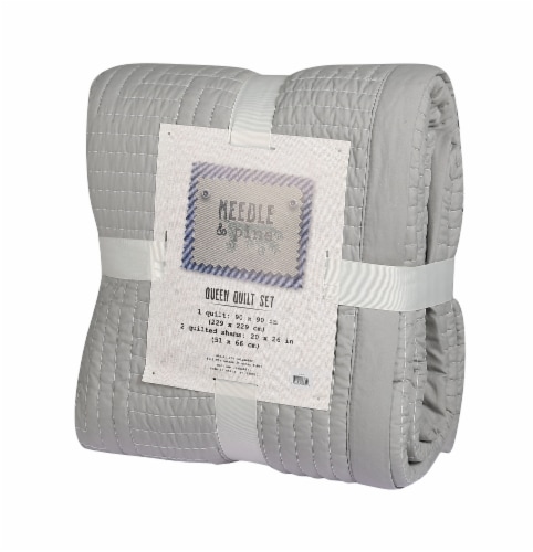 Denim Trading Post Zen Garden Quilt Set - 3 Piece - Gray Perspective: front