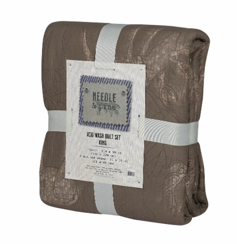 Denim Trading Post Needle & Pine Acid Wash Quilt Set - 3 Piece - Taupe Perspective: front