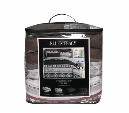 Ellen Tracy Canyon Comforter Quilt Set - Brown Perspective: front