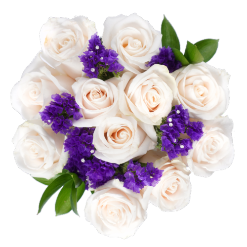 White & Yellow Rose Floral Arrangement Perspective: front