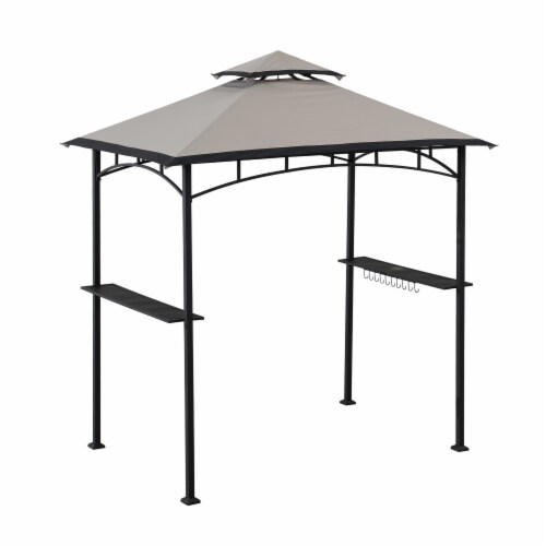 Sunjoy Steel Grill Gazebo - Gray & Black Perspective: front