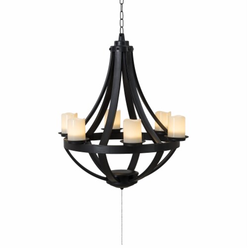 Sunjoy 6 LED Light Battery Powered Chandelier Perspective: front