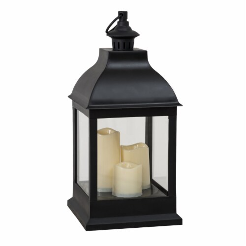 Sunjoy Classic Black Battery Powered Outdoor Lantern Perspective: front