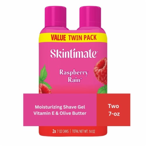Skintimate® Raspberry Rain® Twin Pack Shaving Gel Perspective: front