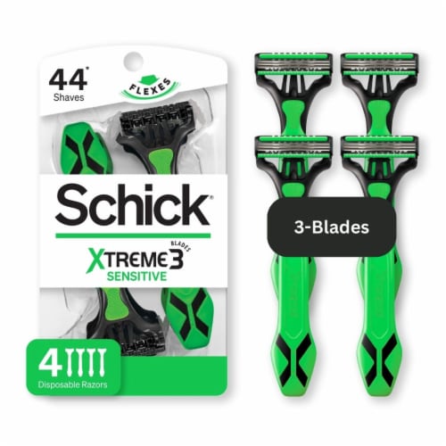 Schick Xtreme3 Disposable Razors for Men Sensitive Skin Protects Skin from Irritation Perspective: front
