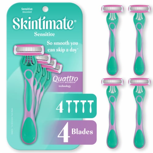 Skintimate Sensitive Disposable Four Blade Razors, 4 ct - Harris