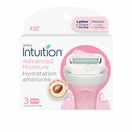 Schick Intuition Advanced Moisture 4-Blade Razor Refills for Women with Organic Shea Butter Perspective: front