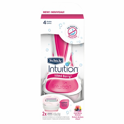 Schick Intuition Island Berry Women's Razor and Refills Perspective: front