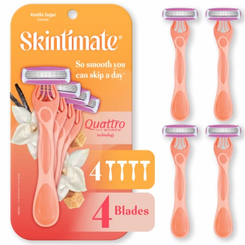 Skintimate Vanilla Sugar Exfoliating Women's Disposable Razors Perspective: front