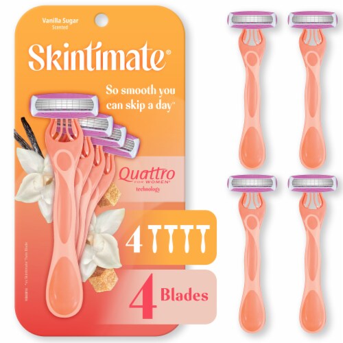 Skintimate Vanilla Sugar Exfoliating Women's Disposable Razors Perspective: front