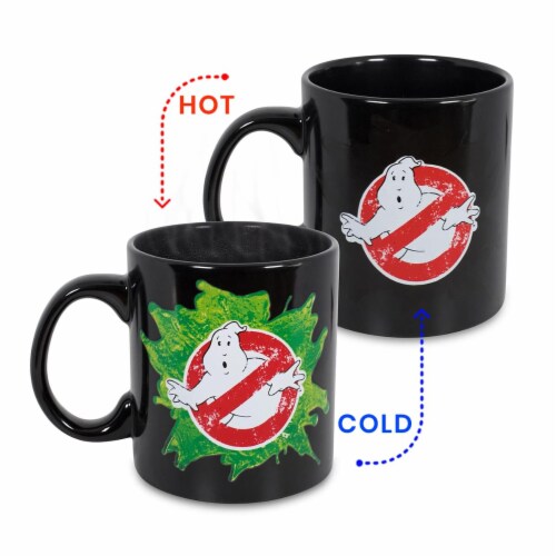 Ghostbusters Logo Ectoplasm Heat-Changing Ceramic Coffee Mug | Holds 20 Ounces Perspective: front