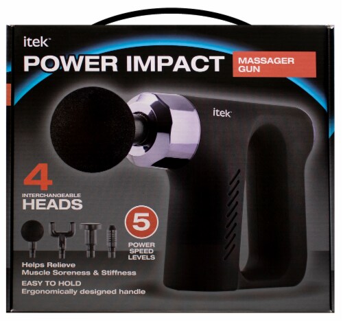 iTek™ Power Impact 5 Power Speed Level Massager Gun Perspective: front