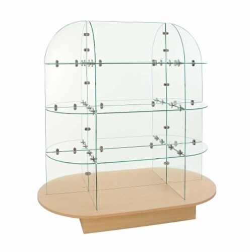Econoco WDGLOVMP Glass Merchandiser With Oval bas Perspective: front