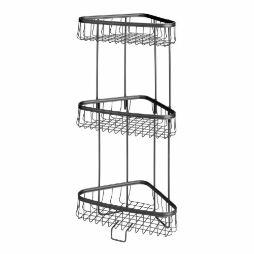 mDesign Metal 3 Tier Vertical Corner Shelf Unit for Bathroom