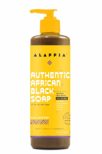Alaffia Authentic Wild Lavender African Black Soap All-In-One Soap Perspective: front