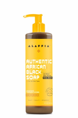 Alaffia Authentic Soothing Turmeric Ginger African Black Soap Body Wash Perspective: front