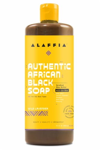 Alaffia Authentic Wild Lavender African Black Soap All-In-One Soap Perspective: front