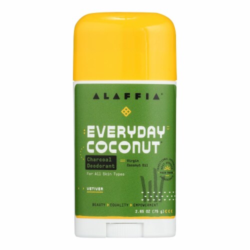 Alaffia  Deodorant with Activated Charcoal & Reishi Coconut Vetiver Perspective: front