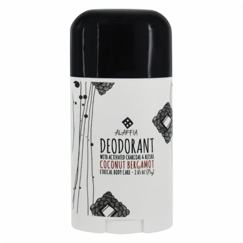 DON'T LIST Alaffia Deodorant with Activated Charcoal & Reishi Coconut Bergamot, 2.65 Ounces Perspective: front