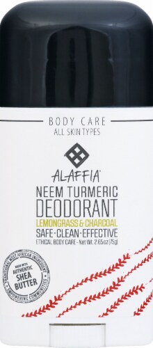 Alaffia Neem Lemongrass & Charcoal Turmeric Deodorant Perspective: front