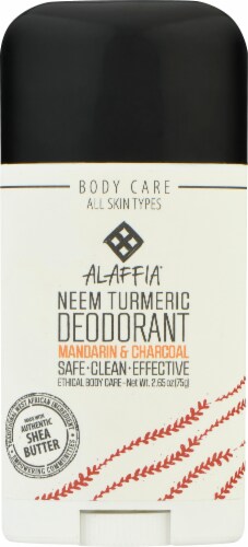 Alaffia Neem Mandarin & Charcoal Turmeric Deodorant Perspective: front