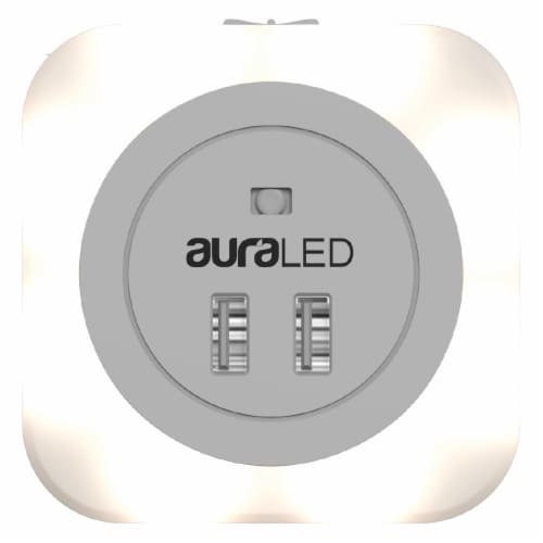 Tzumi auraLED Night Light - White / Gray Perspective: front