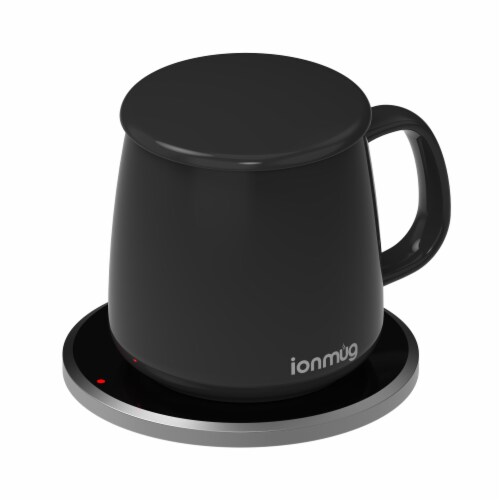 Tzumi Ceramic Edition Ion Mug with Charging Coaster - Black, 12 oz