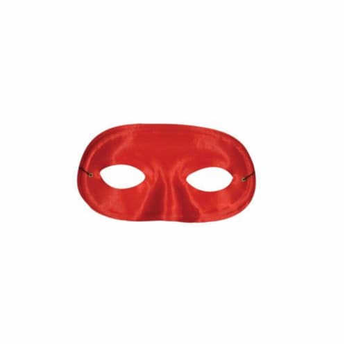Morris Costumes TI60RD Half Domino Mask Red Perspective: front
