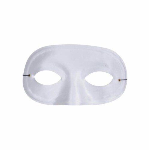 Morris Costumes TI60WT Half Domino Mask White Perspective: front