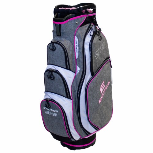 Tour Edge UBAE7CB06 Tour Edge Exotics Xtreme Cart 7.0 Bag-Heath-Pink-White Perspective: front