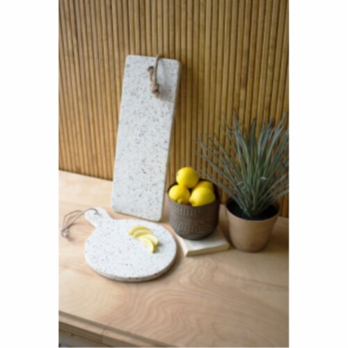 Kalalou Terrazzo Cutting Board Round With Hole Circle Cutting Board Perspective: front