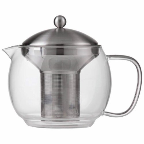 BNF KTEAPT2 40 oz Secret Glass Tea Pot with Stainless Steel Infuser & Neoprene Cover Perspective: front