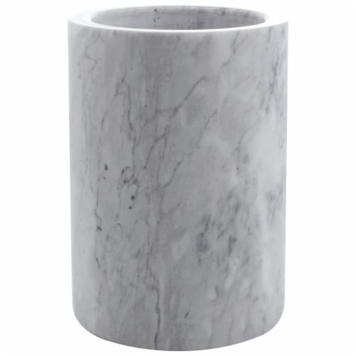 HealthSmart Marble Kitchen Utensil Holder 5 X 7 Inches Gray and White Perspective: front