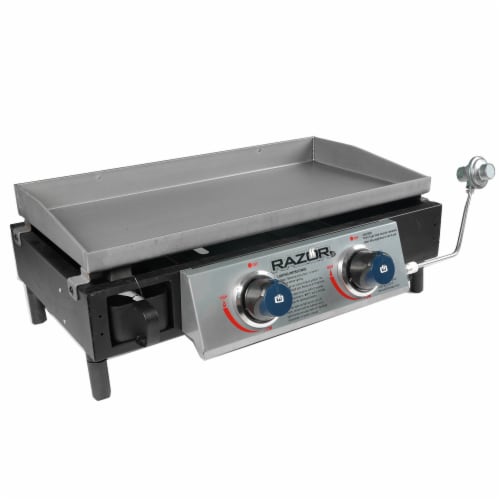 Razor Griddle GGT2130M 25 Inch Portable 2 Burner LP Propane Gas Grill, Steel Perspective: front