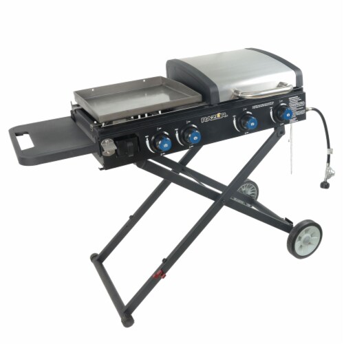 Razor Griddle Portable 4 Burner 40,000 BTU Gas Grill and Griddle Cart