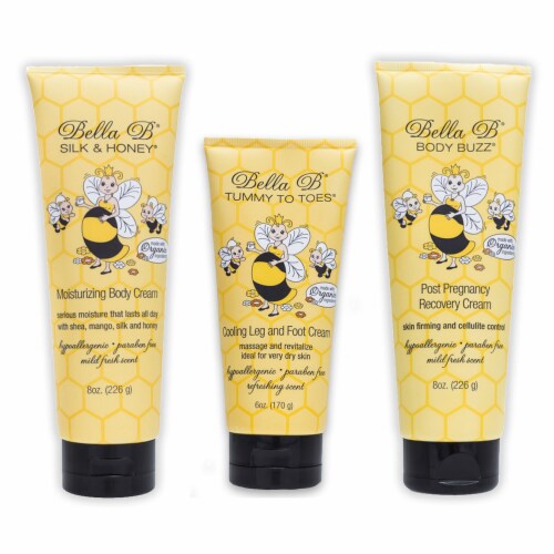 Bundle: Silk & Honey Moisturizer 8oz, Body Buzz Firming 8oz & Tummy to Toes Cooling 6oz Perspective: front