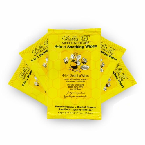 Nipple Nurture 4-in-1 Soothing Wipes - 5pk Perspective: front