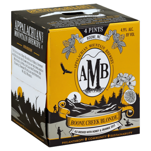 Appalachian Mountain Brewery Boone Creek Blonde Perspective: front