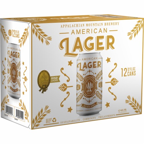 Appalachian Mountain Brewery American Lager Beer Perspective: front