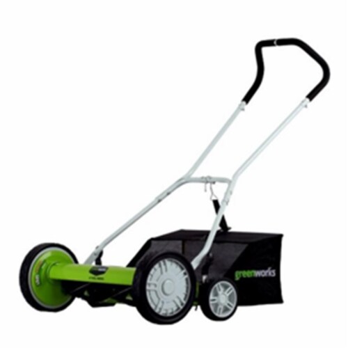 Greenworks 25062 18 in. 5-Blade Reel Mower Perspective: front