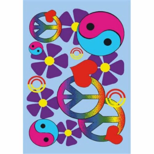 La Rug FT-118 1929 19 in. x 29 in. Fun Time Lovely Peace Accent Rug Perspective: front