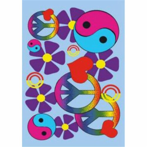 La Rug FT-118 3958 39 in. x 58 in. Fun Time Lovely Peace Area Rug - Multi Colored Perspective: front