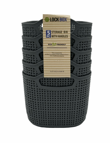 Lock Box® Storage Basket Set - Grey Perspective: front