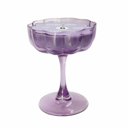 Nature's Mark Stem Glass Candle - Purple Perspective: front