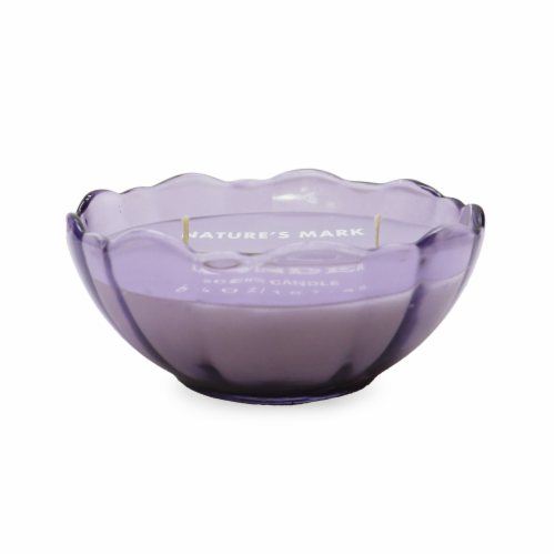Nature's Mark Glass Bowl Candle - Purple Perspective: front