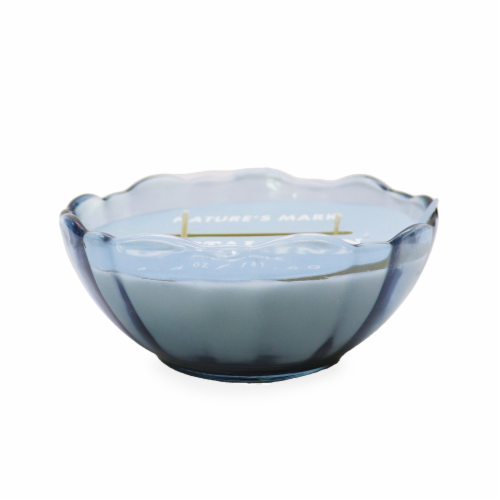 Nature's Mark Glass Bowl Candle - Blue Perspective: front
