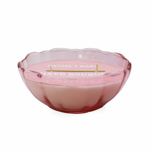 Nature's Mark Glass Bowl Candle - Pink Perspective: front