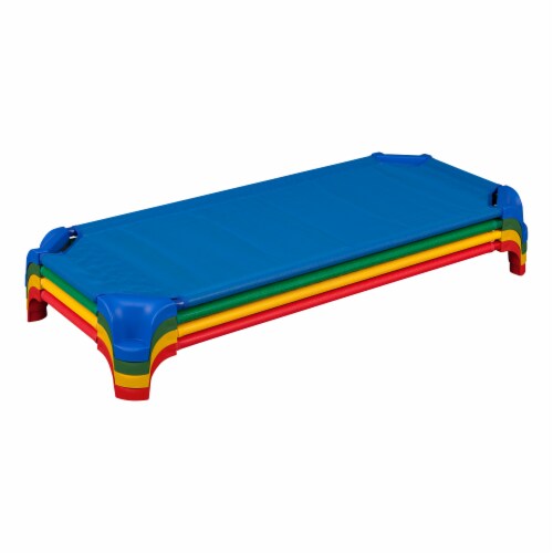 Deluxe Heavy-Duty Standard 52 L Stackable Daycare Cot w/Easy Lift Corners Pack of 4 Perspective: front