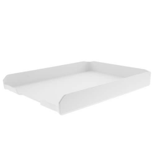 Goods IQ Konnect Stackable Letter Tray - White Perspective: front