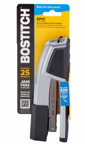 Bostitch Antimicrobial Epic Desktop Stapler - Silver Perspective: front